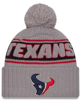 New Era Houston Texans NFL 2024 Sideline Sport Knit Grau Bommelmütze - One-Size