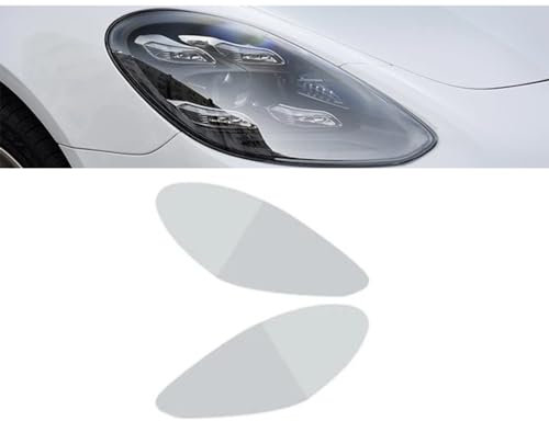 Zuphte Auto Scheinwerfer Folie für Porsche Panamera, Autoscheinwerfer Schutzfolie Transparent Schwarz TPU Aufkleber