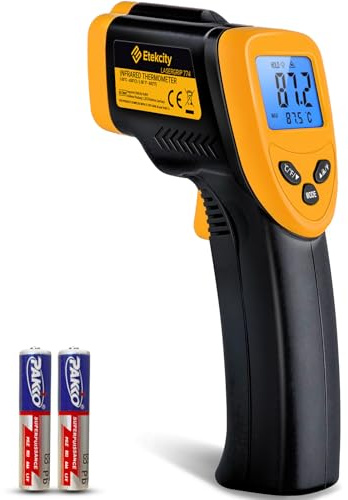 Etekcity Infrared Thermometer Gun,-50°C~450°C（-58°F~842°F）,Digital IR Temperature Gun for Cooking,Pizza Oven,Refrigerator,Industrial,Reptile（Not for Human ）Yellow/Black