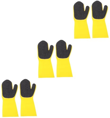 FRCOLOR 6pcs Latex Sponge Material Dishes Washing Glove Kitchen Plate Cleaning Glove Nonslip Comfortable Design