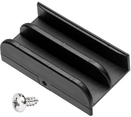 M6219 Guide inférieur de porte de douche coulissante (noir) pour porte de douche coulissante (suspendue) – Canaux de 1,27 cm pour porte de douche en verre – Guide en plastique M6219 (noir)