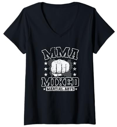 Damen Globale Herausforderung für MMA Mixed Martial Arts T-Shirt mit V-Ausschnitt