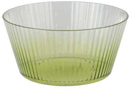 Cuenco de plástico de 15 x 7 cm, con ranuras, cuencos y cuencos, para postre, helado, ensalada, fruta, vajilla para primavera y verano, color verde transparente