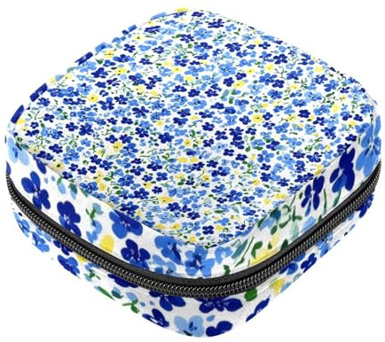 Borsa per assorbenti igienici, borsa portatile per coppette mestruali, borsa per il primo ciclo mestruale per donne e ragazze, borsa imbottita con cerniera con motivo floreale colorato