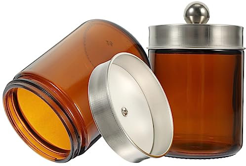 KICHOUSE 2stücke Teebehälter Aus Braunem Glas Mit Deckel Praktische Aufbewahrung Für Kräuter Gewürze Und Süßigkeiten Langlebige Transparente Organizer Für Küche