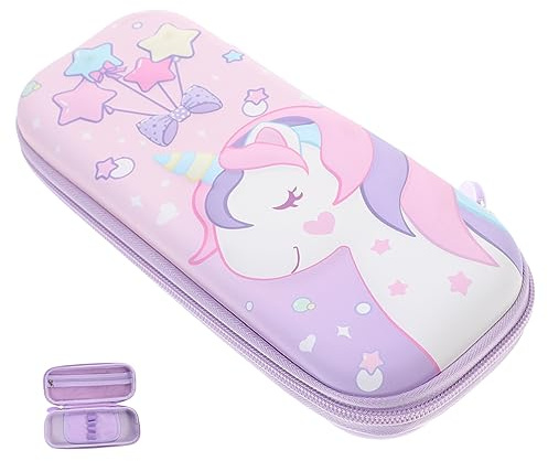 HOMSFOU Adorabler Einhorn Federmäppchen Große Kapazität Cartoon Design Für Schüler Vielseitiges Strapazierfähiges Stiftemäppchen Für Stifte Münzen Und Für Mädchen Und Kreative