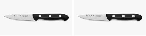 Arcos Serie Maitre - Cuchillo Mondador - Hoja Nitrum Acero Inoxidable Forjado 100 mm - Mango Polipropileno Negro (Paquete de 2)