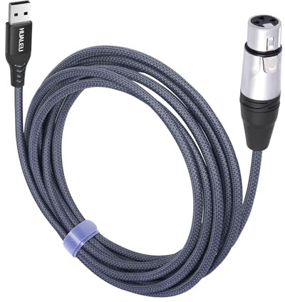 HUALEU XLR Female to USB Mic Link Converter Cable,XLR Female to USB Microphone Cable,Microphone to Computer Recording line-10Ft