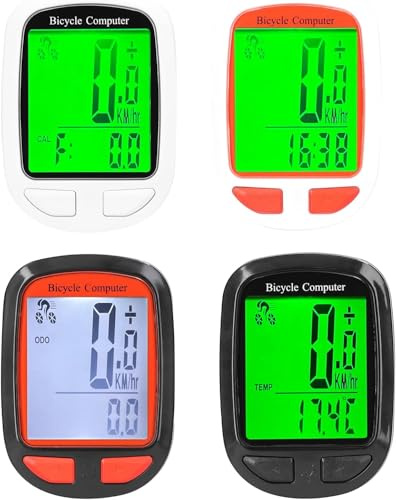 Vélo sans fil Numérique Rovomètre Cycle Numérique Cycle Multifonctionnel Ordinateur avec rétroéclairage Auto WakeUp Scan pour Montagne Route Vélo Noir Blanc (Bouton Rouge)