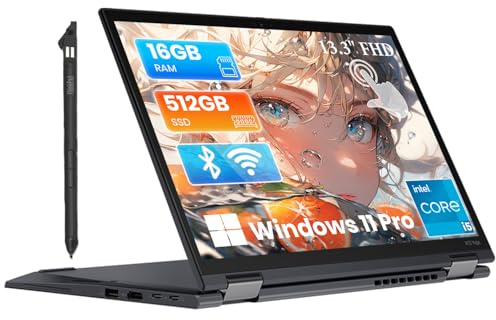 Lenovo ThinkPad X13 Yoga Gen 2 Touchscreen Laptop, Intel Core i5-1145G7, 16GB DDR4, 512GB SSD, Backlit Keyboard, HDMI, 13.3 Full HD Display, Windows 11 Pro (Renewed)