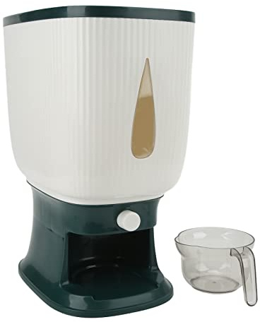 aqxreight Dispensador de Arroz Doméstico Gran Capacidad Recipiente Automático de Almacenamiento de Grano de Alimentos con Taza de Gris Tiene el Dispensador de Grano de de Arroz Rancio (GREEN)