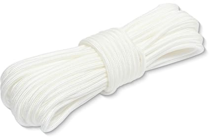 BRETANGME Nylon Rope 1/4 Inch × 50 Ft Nylon Cord Rope for Outdoor Clothesline, Dog Leashes, Pull, Swing, Camping Tents, Gear Securing, Hanging, Easy to Knot Tying,Resistant to Water & UV Rays, White