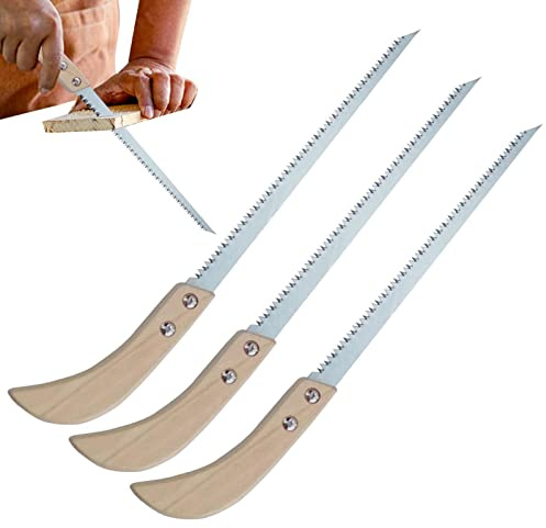 Sierra de mano portátil para exteriores - Sierra de jardín de 3 piezas con mango ergonómico antideslizante - Equipo de campamento fácil para amigos, entusiastas del aire libre o regalos para amantes d