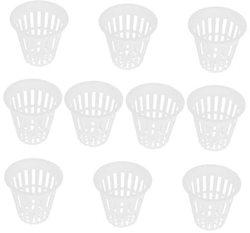 Paniers Hydroponiques en Filet 10 Pièces Plastique Blanc à Fentes