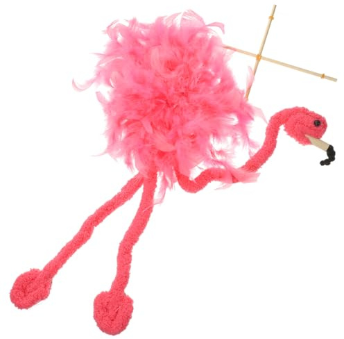 TOYANDONA Flamingo Doll Fluffy Animal Marionette Puppet String Puppets Prop Funny Marionettes Animal Design Pretend Play Random Color