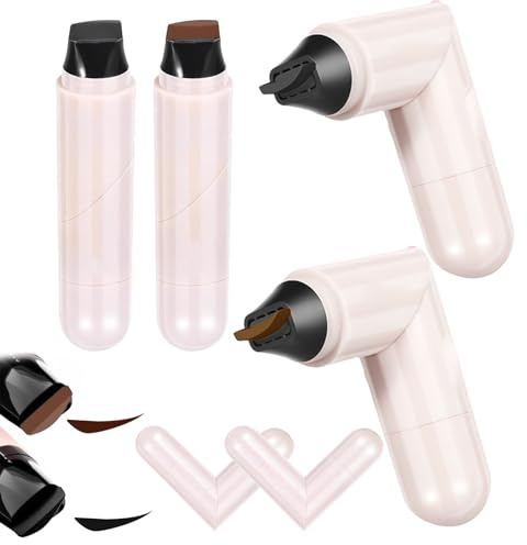 2 Pack Eyeliner-Stempel,Drehbarer Eyelinerschablone,Wing Tip Pen, Dual-Ended Eyeliner-Stamps Geeignet Für Verschiedene Anlässe,Langanhaltend Wischfest(Schwarz+Braun)