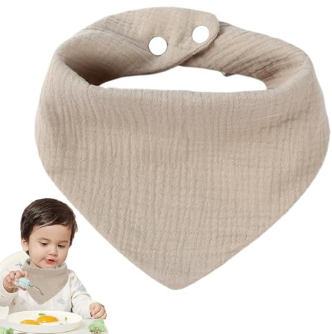 Haklapp bandana haklapp - mjuk bomullstriangel för småbarn, matningstillbehör för, absorberande handduk halsduk, halsvärmare för spädbarn, flickor och pojkar, bekväm haklapp, Färg: grå, Se