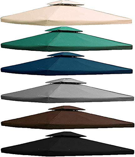 freigarten.de Techo de Repuesto para cenador de 3 x 4 m, Resistente al Agua. Material: Panama PVC Soft de 370 g/m², Extra Fuerte, Modelo 5 (Verde)