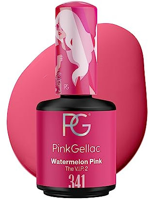 Pink Gellac UV Gel Nagellack - 341 Watermelon Pink 15 ml - Lang Anhaltend UV Nagellack Rosa - Gel UV für 14 Tage Nägel in Salonqualität - Made in Holland
