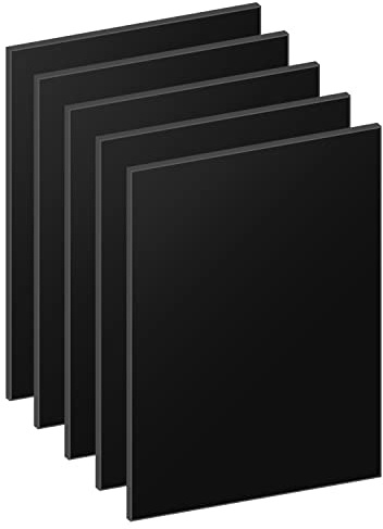 DRERIO 5 st akrylark svarta akryltomma fyrkantiga 2 mm tjocka skyltar för bildmålning gör-det-själv-hantverk (15 x 10 cm) råmaterial