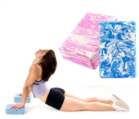 Blocchi Yoga, 2 Pezzi Blocco Da Yoga In Schiuma EVA, Mattoni Da Palestra In Schiuma Cubi Yoga Ad Alta Densità, Mattone Da Yogas Leggeri E Antiscivolo, Supporto Blocco Per Yogas, Pilates E Stretching