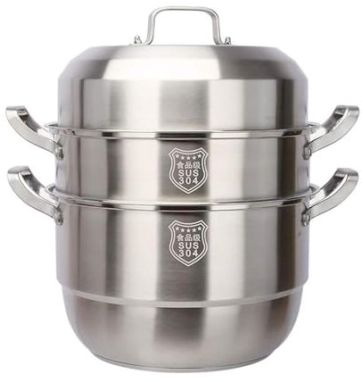 THEGA Olla Vaporera/sopera De 3 Capas - Olla para Sopa Grande, Vaporera De Acero Inoxidable 304 Comercial/doméstica, Olla Antiadherente, Adecuada para Estufa De Gas/Olla De Inducción (Size : 28cm)