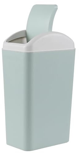 Wakikini 15 L Kitchen Bin with Swing Lid, Small Plastic Trash Bin, Slim Swing Top Bin
