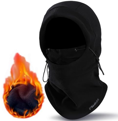 FSMILING Sturmhaube Winter Sturmmaske Schwarz Balaclava Herren Damen Skimaske Sturmhaube Motorrad Fahrrad Gesichtshaube Gesichtsmaske Für Outdoor Sports