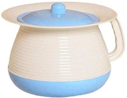 Milageto Crachoir de ménage Pot de chambre Seau de commode de nuit avec poignée avec couvercle Toilette Urinoir Pot pour salle de bain Toilette Enfants Adultes, Bleu