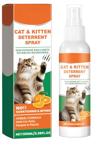 YUPZAR Spray Antiarañazos Gatos,100ml Spray Repelente Gatos,Repelente para Gatos,Antiarañazos Gatos Sofa,Spray Ahuyentador para Gatos para Proteger Sofá y Muebles,Ideal para Uso Indoor y Outdoor