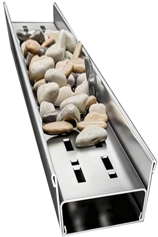 JUCCJUXIN Canaletta Scolo Acqua Piovana Canale di Scarico Stretto in Acciaio Inossidabile, Canale a Pavimento Scarico dell'Acqua piovana, for Drenaggio Garage Giardini(H5*W10CM/H1.97*W3.94IN)