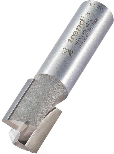 Trend Professional Straight Two Flute Router Cutter, 1/2 Inch Shank, 16mm Cut Diameter, Tungsten Carbide Tipped, 4/2X1/2TC