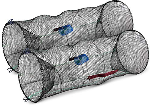 Storfisk fishing & more XXL Köderfischreuse extragroß (90 cm x 40 cm) mit Futtertasche und Öffnung zur Fischentnahme inkl. 3 m Schnur