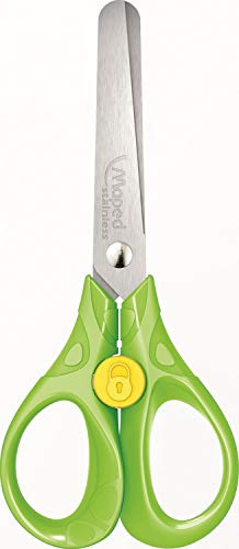 Maped SECURITY - Tijeras con sistema de bloqueo de cuchillas (13 cm), color verde