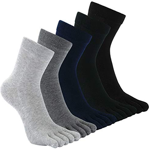 PUTUO Calze con Dita Uomo Calzini 5 Dita Separate, Calzini Sportivi in Cotone da Uomo Calze 5 Dita, Calzino infradito a 5 dita,44 45 46 47