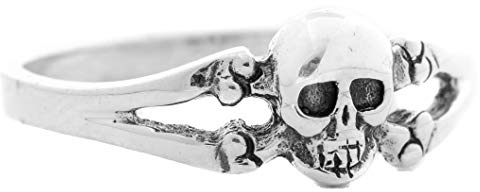 Windalf Damen-Ring SKULT 7 mm Totenkopf Alchemist Silberring 925 Sterlingsilber