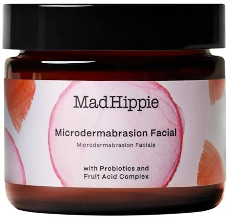 Mad Hippie MicroDermabrasion Facial – Exfoliating Face Scrub with Probiotics + AHA Fruit Acid Complex, Light Citrus Scent, 2.1 Fl Oz