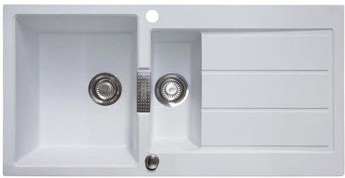 Franke Sirius S2D651PW 1.5 Bowl Tectonite Reversible Polar White Kitchen Sink