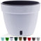 Santino ASTI Vaso da Fiori Autoirrigante con Indicatore del Livello Dell'acqua, Rotondo, per Impianti, Fiori, Erbe (Ø 30 cm, altezza 23 cm, 12 L, Bianco/Nero)