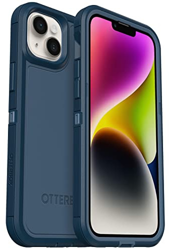 OtterBox iPhone 14 Plus Defender Series XT Hülle – Open Ocean (Blau), Bildschirmlos, robust, Snaps to MagSafe, Lanyard Attachment