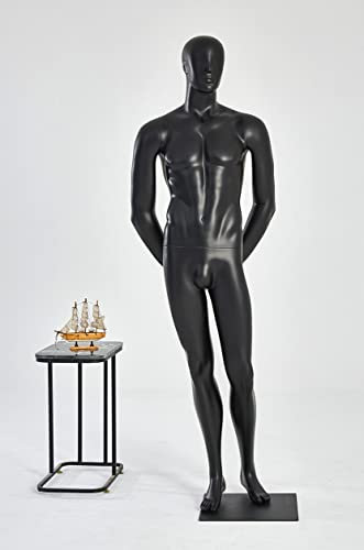 M22-8 schwarz Mann Eurotondisplay stehend Schaufensterpuppe schwarz matt lackiert Nase Mund geformt Schick und Elegant Hochwertig