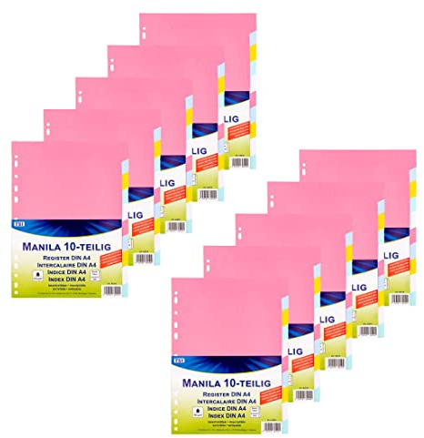 TSI Register aus stabilem Manila Karton 10-teilig, 10er Packung