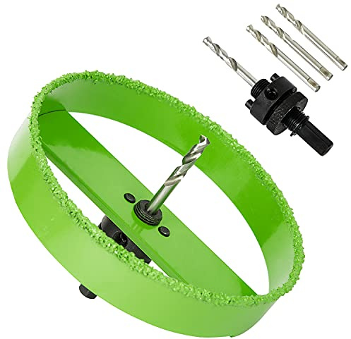 HLOFIZI 6-1/8 Inch Carbide Hole Saw for 6” Recessed Lights, Cutting Plaster Drywall Ceiling Sheetrock, 2X Faster