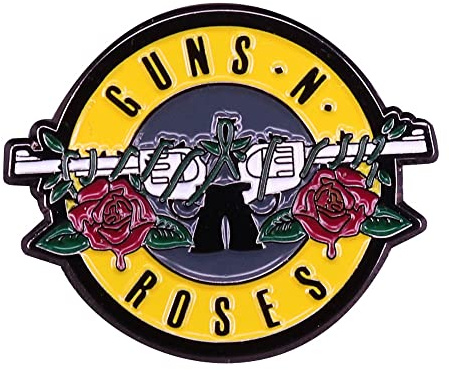 Distrigeek Pins Collection GNR Gun's - Métal Emaillé - Broche Badge - Axl Roses Slash Groupe Chanteur Hard Rock pour Femme Homme - Idée Cadeau Original