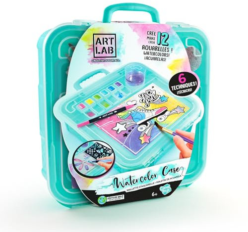 Canal Toys - Art Lab ART 012 - Aquarellkoffer mit 12 Aquarell-Farben und Kunstbedarf Kit fur kinder, 1 set, mehrfarbig