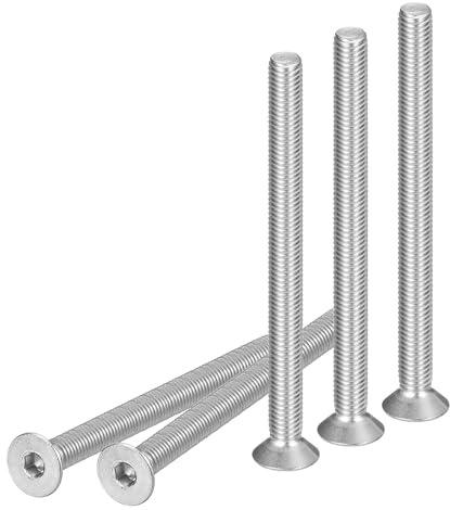 DTGN 10er Packung Sechskantschrauben M8-1.25 x 100mm Senkkopfschrauben | Aus 304 Edelstahl, Mit Zylinderkopf, Vollgewinde