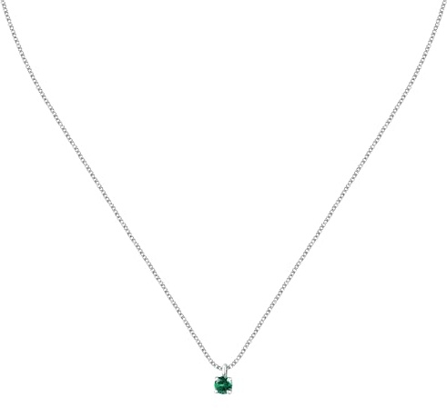 Morellato Collana Donna in Argento 925% Riciclato, Zircone Verde, Collezione Tesori - SAIW173