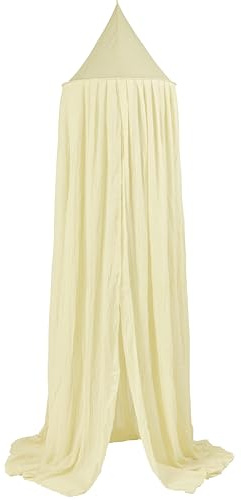 Meyco Baby Uni Betthimmel, Babyhimmel (Baldachin aus Baumwolle und Polyester, geschützte Umgebung, warme Atmosphäre, einfache Befestigung, weiche Textur, waschbar, Größe: 55 x 240 cm), Soft Yellow