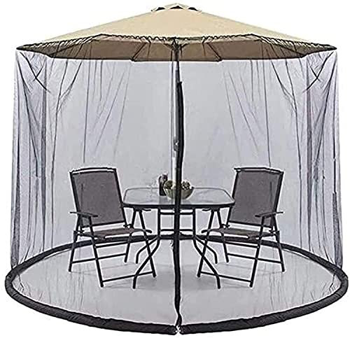 Gartenschirme im Freien, Garten-Mosq-uito-Abdeckung, 3,35 m, Gartenschirm für Tisch, Garten-Sonnenschirmnetz, verwandeln Sie Ihren Sonnenschirm in einen Pavillon (Farbe: Schwarz, Größe: Einh