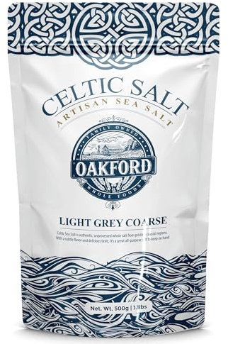 Oakford Wholefoods Celtic Sea Salt Flakes | 500g Celtic Salt, Coarse Celtic Salt | 100% Unrefined Cooking Salt Celtic Salt UK, Sea Salt Coarse | Celtic Sea Salt 82+ Natural Minerals